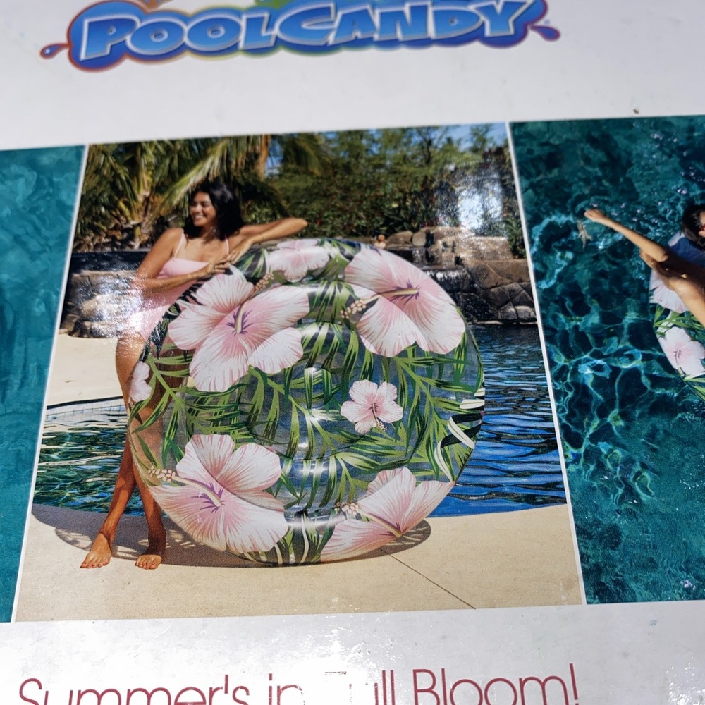 Pool candy resort collection hibiscus giant pool island float NIB - Picture 3 of 3